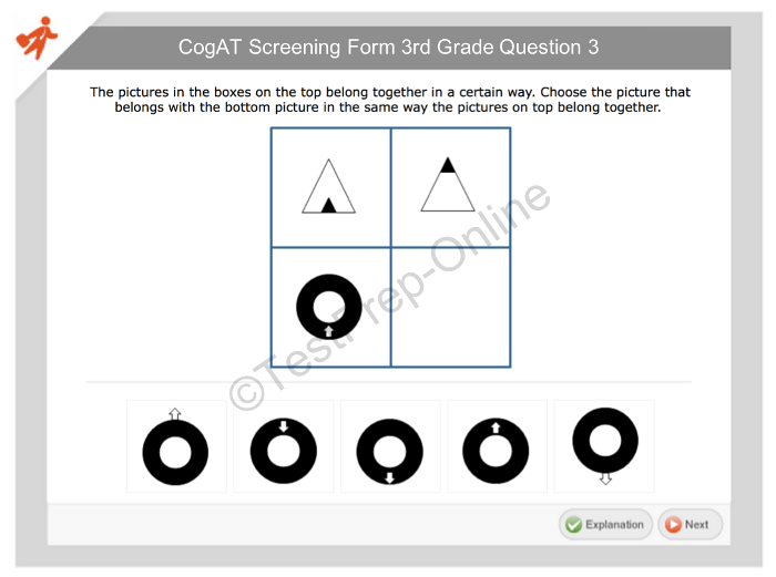 CogAT Screening Form 3rd Grade Practice
